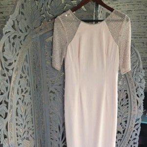 Long fitted formal dress with back slit size 6